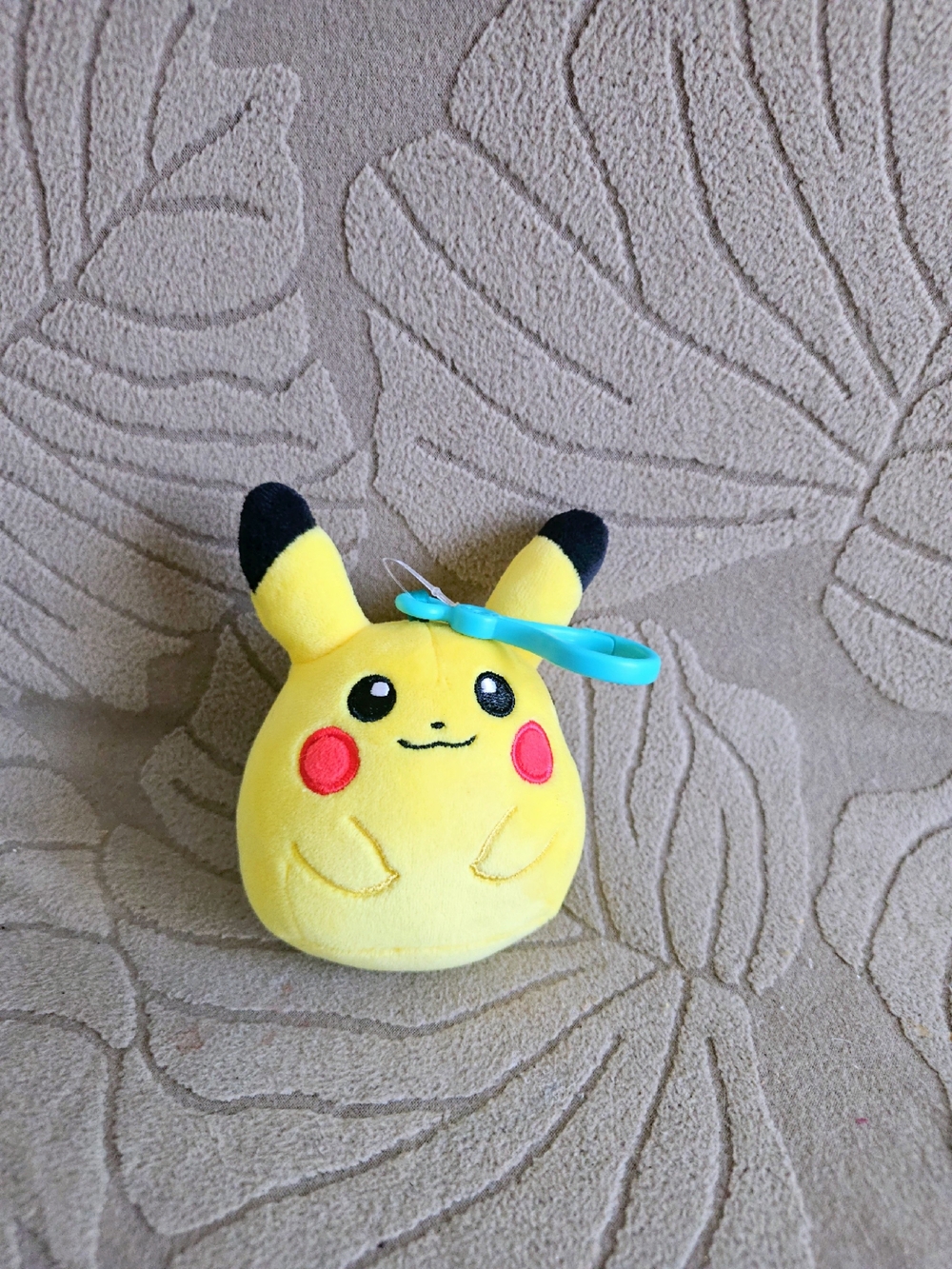 Pokemon Yellow Pikachu Plush with Black Ear Tips and Red Cheeks